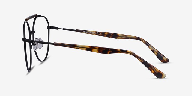 Coxon Black Tortoise MetalEyeglass Frames from EyeBuyDirect, Side View