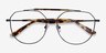 Coxon Black Tortoise MetalEyeglass Frames from EyeBuyDirect, Closed View