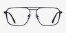 Gallo Black MetalEyeglass Frames from EyeBuyDirect, Front View