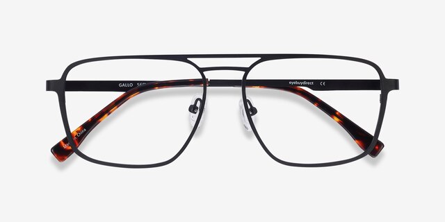 Gallo Black MetalEyeglass Frames from EyeBuyDirect, Closed View