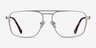 Gallo Silver MetalEyeglass Frames from EyeBuyDirect, Front View