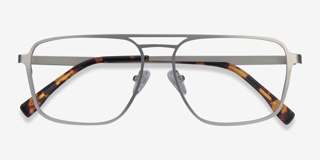 Gallo Silver MetalEyeglass Frames from EyeBuyDirect, Closed View