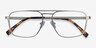Gallo Silver MetalEyeglass Frames from EyeBuyDirect, Closed View