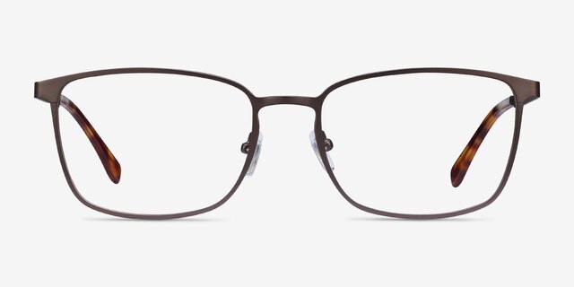 Strategy Gunmetal MetalEyeglass Frames from EyeBuyDirect, Front View