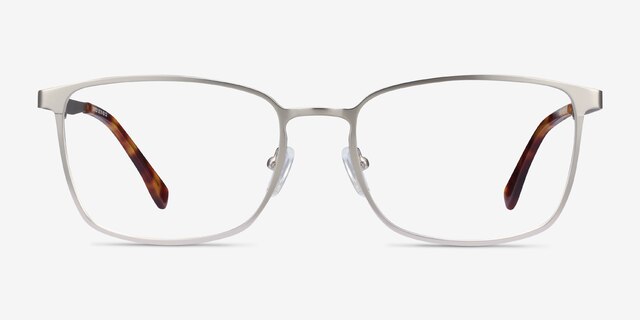 Strategy Silver MetalEyeglass Frames from EyeBuyDirect, Front View