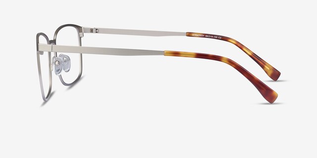 Strategy Silver MetalEyeglass Frames from EyeBuyDirect, Side View