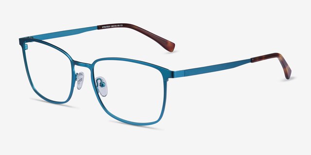 Strategy Blue MetalEyeglass Frames from EyeBuyDirect, Angle View
