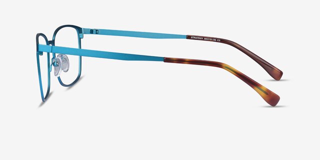 Strategy Blue MetalEyeglass Frames from EyeBuyDirect, Side View