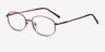 Embrace Burgundy MetalEyeglass Frames from EyeBuyDirect, Angle View