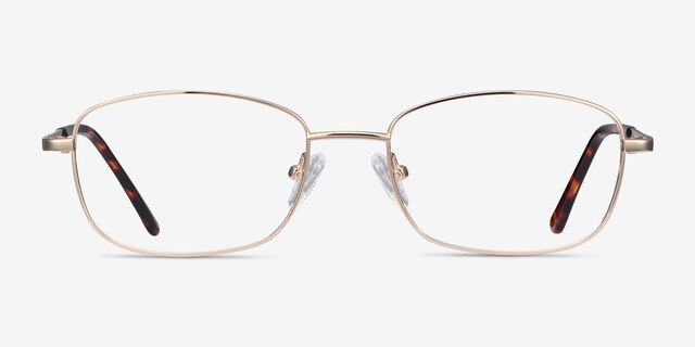 Path Golden MetalEyeglass Frames from EyeBuyDirect, Front View
