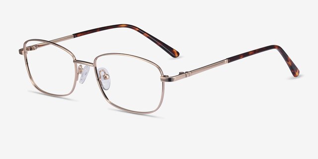 Path Golden MetalEyeglass Frames from EyeBuyDirect, Angle View