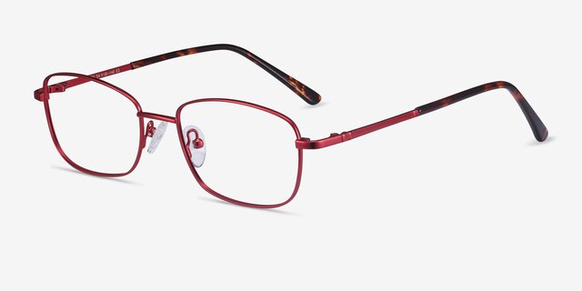 Path Burgundy MetalEyeglass Frames from EyeBuyDirect, Angle View