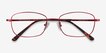 Path Burgundy MetalEyeglass Frames from EyeBuyDirect, Closed View