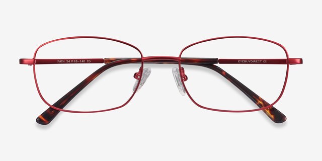 Path Burgundy MetalEyeglass Frames from EyeBuyDirect, Closed View