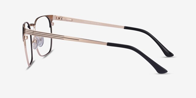 Soulist Black Golden MetalEyeglass Frames from EyeBuyDirect, Side View