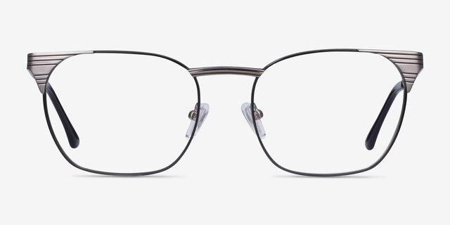 Soulist Black Silver MetalEyeglass Frames from EyeBuyDirect, Front View