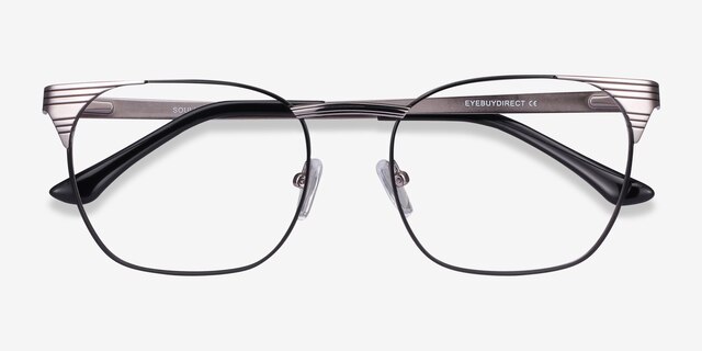 Soulist Black Silver MetalEyeglass Frames from EyeBuyDirect, Closed View