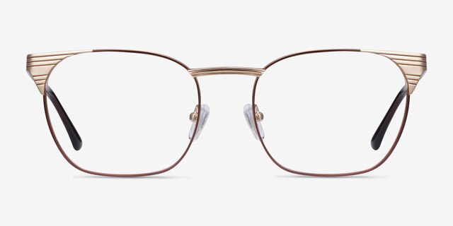 Soulist Brown Golden MetalEyeglass Frames from EyeBuyDirect, Front View