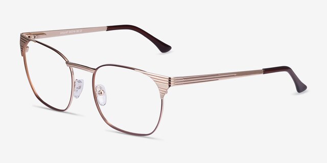 Soulist Brown Golden MetalEyeglass Frames from EyeBuyDirect, Angle View