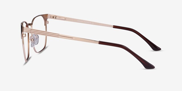 Soulist Brown Golden MetalEyeglass Frames from EyeBuyDirect, Side View