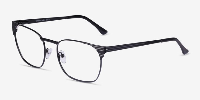 Soulist Black MetalEyeglass Frames from EyeBuyDirect, Angle View