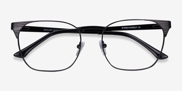 Soulist Black MetalEyeglass Frames from EyeBuyDirect, Closed View