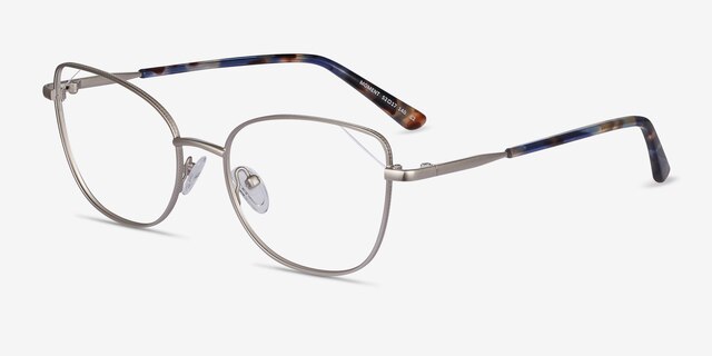 Moment Silver MetalEyeglass Frames from EyeBuyDirect, Angle View