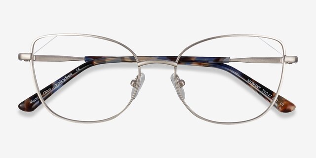Moment Silver MetalEyeglass Frames from EyeBuyDirect, Closed View