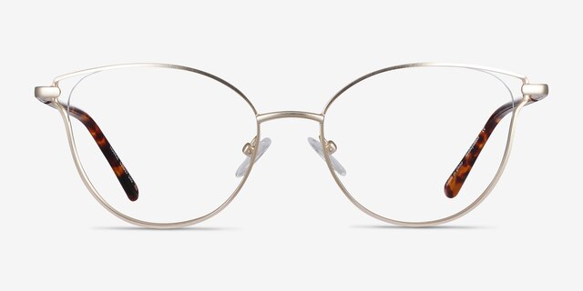 Trance Doré MétalMontures de lunettes de vue d'EyeBuyDirect, Vue de Face