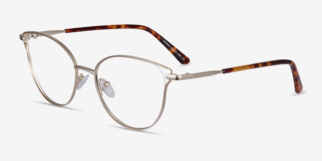 Trance Doré MétalMontures de lunettes de vue d'EyeBuyDirect, Vue d'Angle