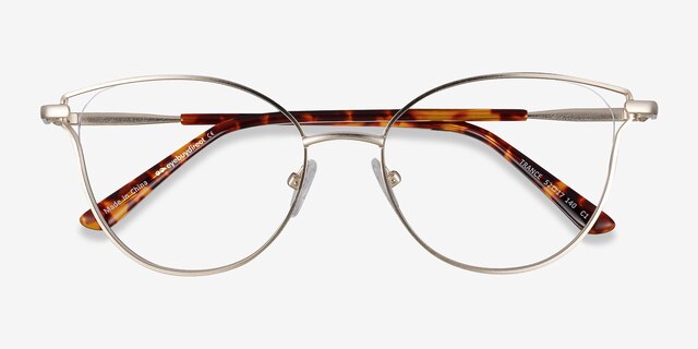 Trance Doré MétalMontures de lunettes de vue d'EyeBuyDirect, Vue Rapprochée