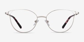 Trance Argenté Métal Montures de lunettes de vue d'EyeBuyDirect, Vue de Face