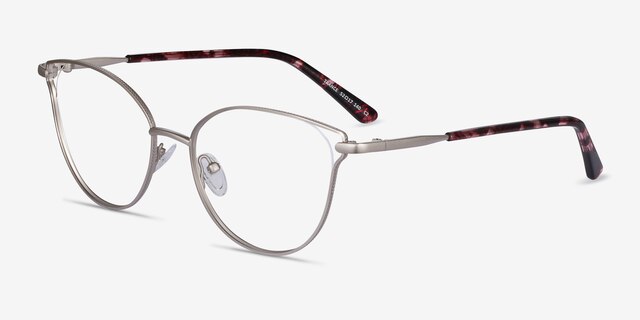 Trance Silver MetalEyeglass Frames from EyeBuyDirect, Angle View