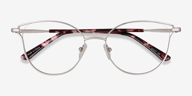 Trance Silver MetalEyeglass Frames from EyeBuyDirect, Closed View