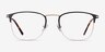 Poppy Black Gold MetalEyeglass Frames from EyeBuyDirect, Front View
