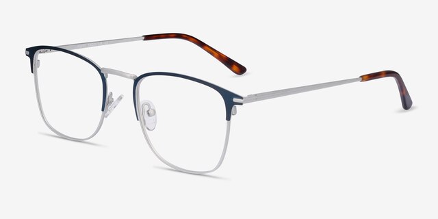Poppy Navy MetalEyeglass Frames from EyeBuyDirect, Angle View