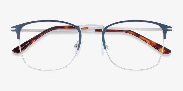 Poppy Navy MetalEyeglass Frames from EyeBuyDirect, Closed View