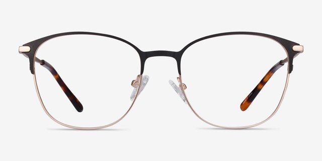 Disperse Noir MétalMontures de lunettes de vue d'EyeBuyDirect, Vue de Face