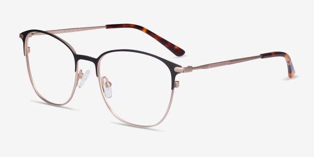 Disperse Noir MétalMontures de lunettes de vue d'EyeBuyDirect, Vue d'Angle