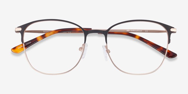 Disperse Noir MétalMontures de lunettes de vue d'EyeBuyDirect, Vue Rapprochée