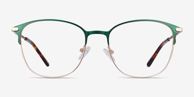 Disperse Green MetalEyeglass Frames from EyeBuyDirect, Front View