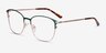 Disperse Green MetalEyeglass Frames from EyeBuyDirect, Angle View