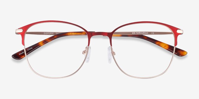 Disperse Red MetalEyeglass Frames from EyeBuyDirect, Closed View
