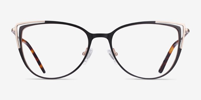 Garance Black Gold Metal Eyeglass Frames from EyeBuyDirect