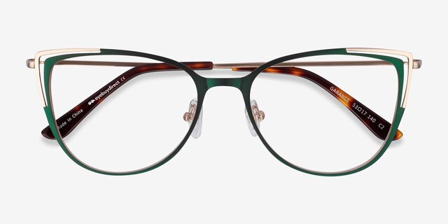 Garance Green & Gold MetalEyeglass Frames from EyeBuyDirect, Closed View