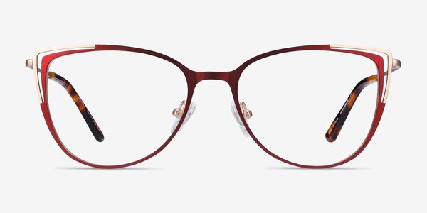 Garance Red & Gold Metal Eyeglass Frames