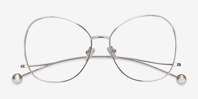 Renata Silver MetalEyeglass Frames from EyeBuyDirect, Closed View