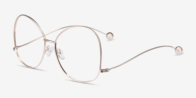 Renata Gold MetalEyeglass Frames from EyeBuyDirect, Angle View