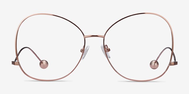 Renata Rose Gold MetalEyeglass Frames from EyeBuyDirect, Front View