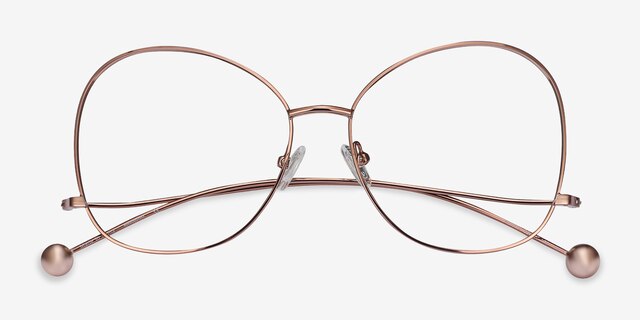 Renata Rose Gold MetalEyeglass Frames from EyeBuyDirect, Closed View